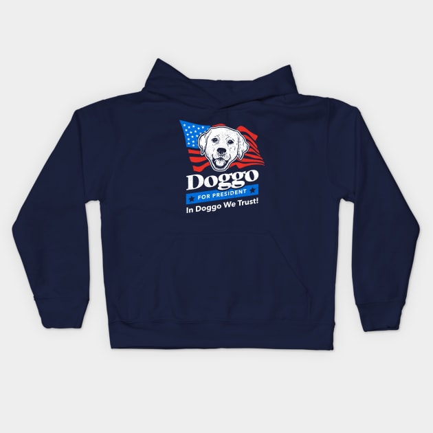 Doggo For President Kids Hoodie by dumbshirts